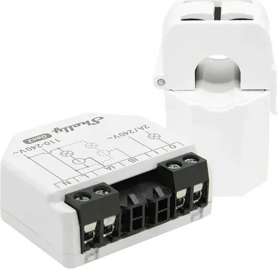 Relais Shelly EM Gen3 WLAN me funksion matës, përfshin 1x klemë 50A, bardhë