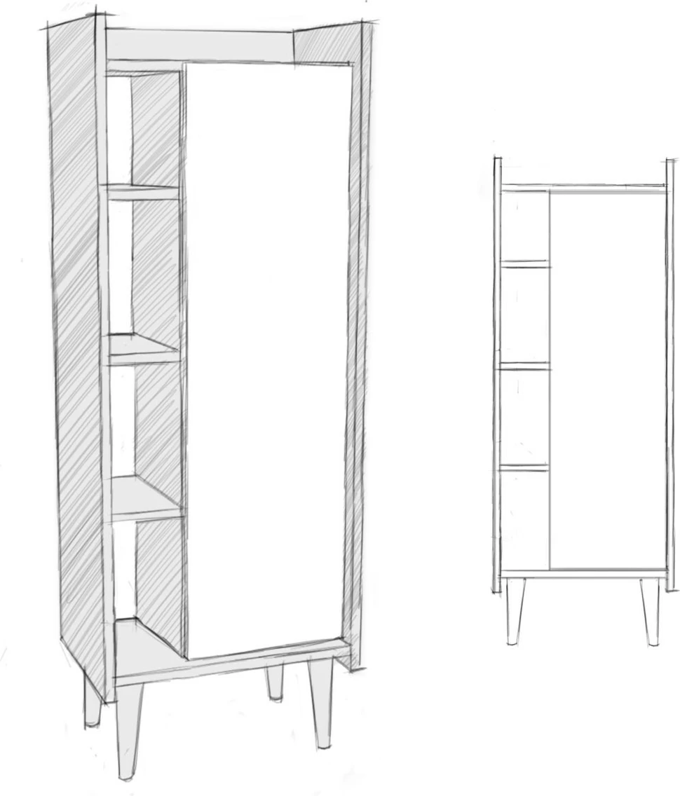 Dollap shumëpërdorimësh Hanah Home, Lagomood Ruby - lisi, e bardhë