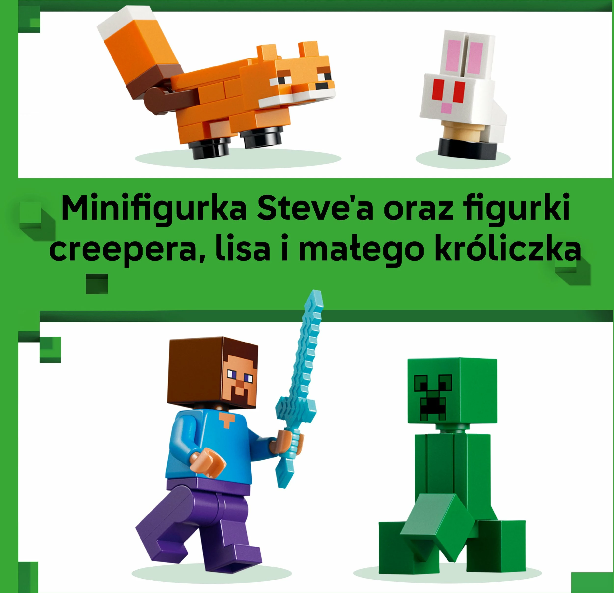 Set ndërtimi LEGO Minecraft 21583 Steve's Taiga Adventure, 79 copë, 6+