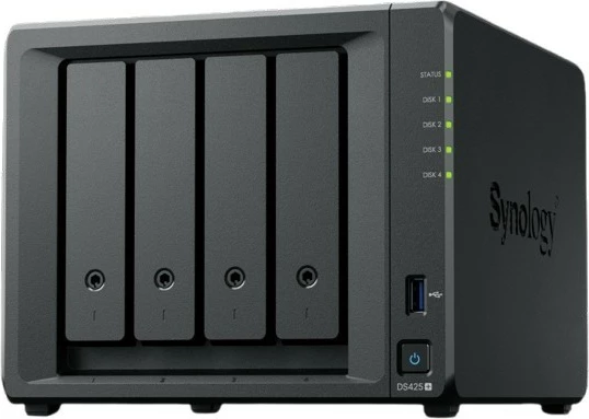 NAS server Synology DS425+, 4x HDD/SSD, 2GB RAM DDR4, 2.5GbE, i zi