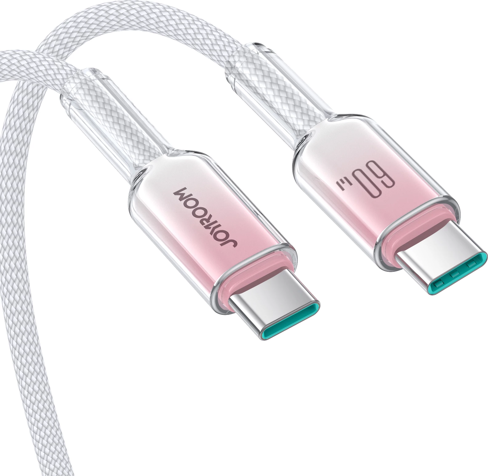 Kabllo USB-C në USB-C Joyroom S-A42 Crystal-Clear Series, 1.2m, 60W, Bardhë