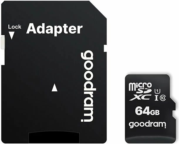 Kartelë memorie Goodram Microcard 64 GB microSDXC, me adapter, e zezë