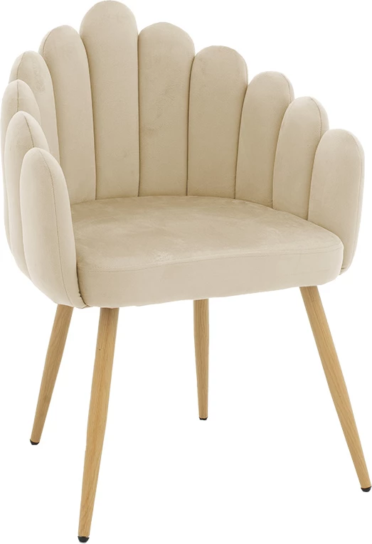 Karrige Briella këmbë metalike natyrale-velur ngjyrë ecru