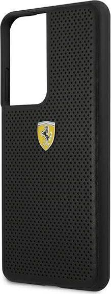 Mbështjellës Ferrari On Track Perforated për Samsung Galaxy S21 Ultra, i zi