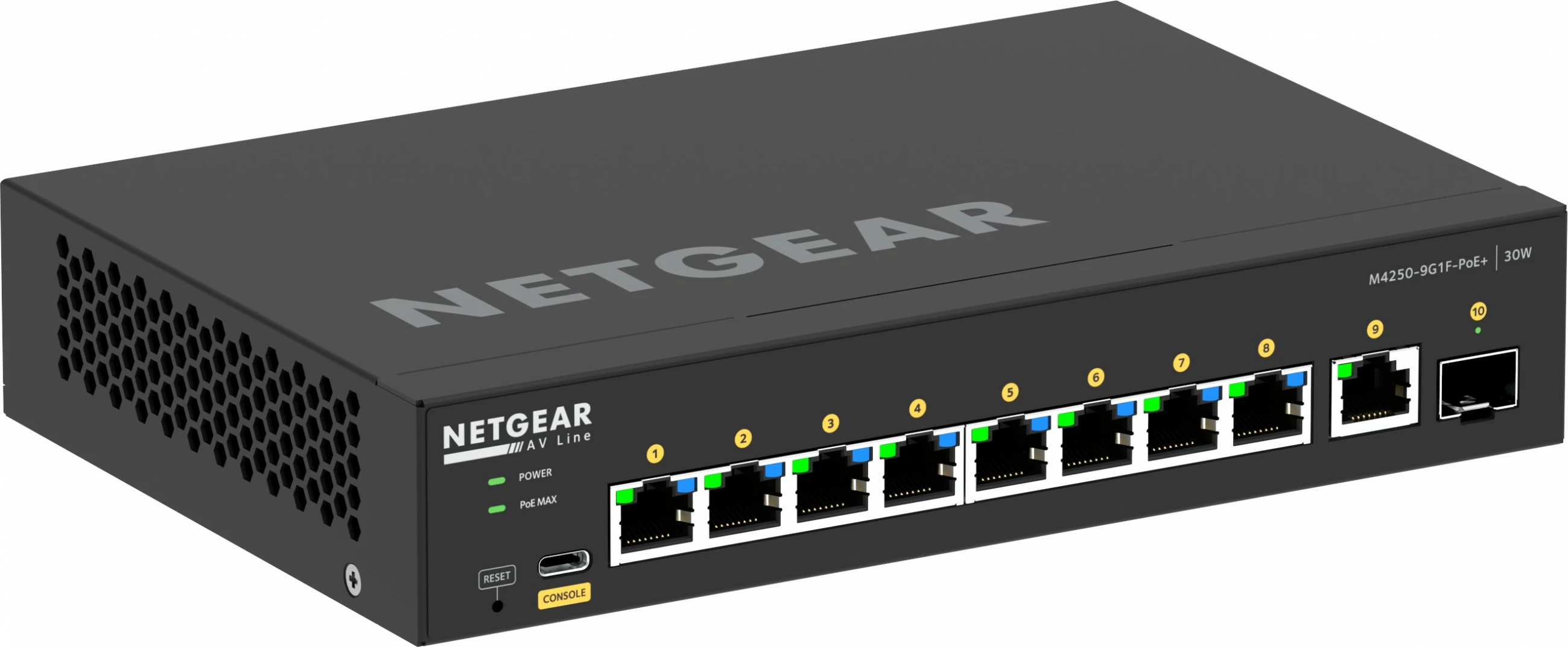 Switch NETGEAR 8x1G PoE+ 110W 1x1G dhe 1xSFP, Managed, L2/L3, Gigabit Ethernet, Montim në rack