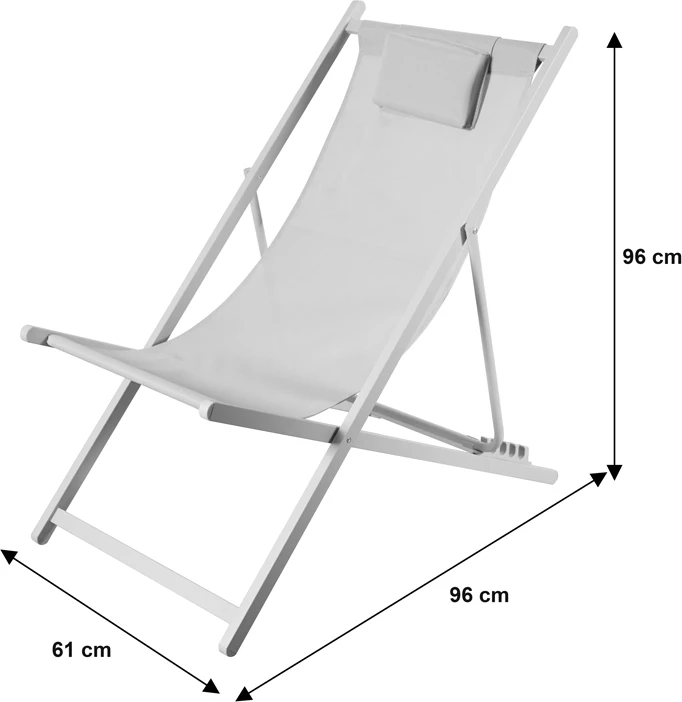 Shezlong profesional Corte, dru ahu, alumin, tekstilene, kapuçino-kafe