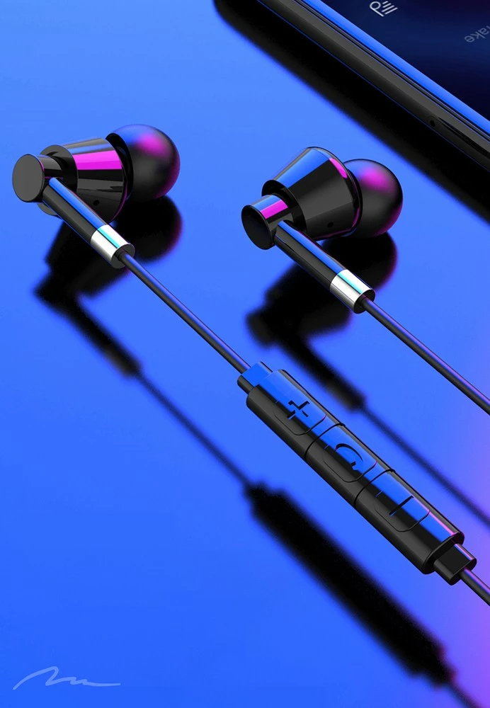 Kufje in-ear Media-Tech MT3609K me USB-C, me mikrofon, të zeza