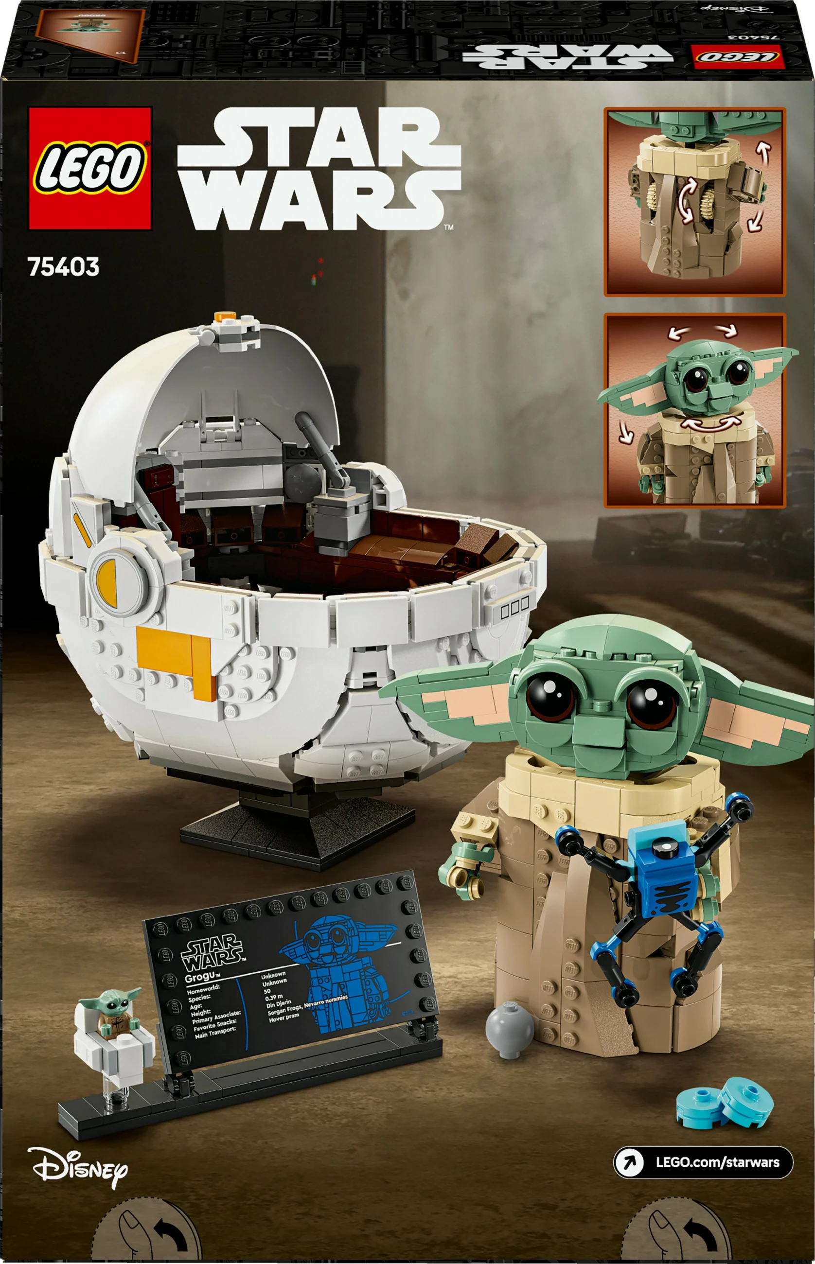 Set ndërtimi LEGO Star Wars Grogu, shumëngjyrësh
