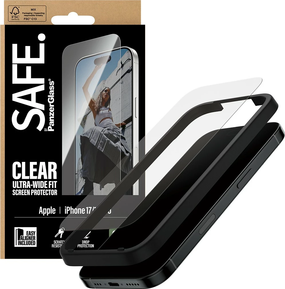Mbrojtës ekrani PanzerGlass SAFE për iPhone 17/16 Pro/UWF