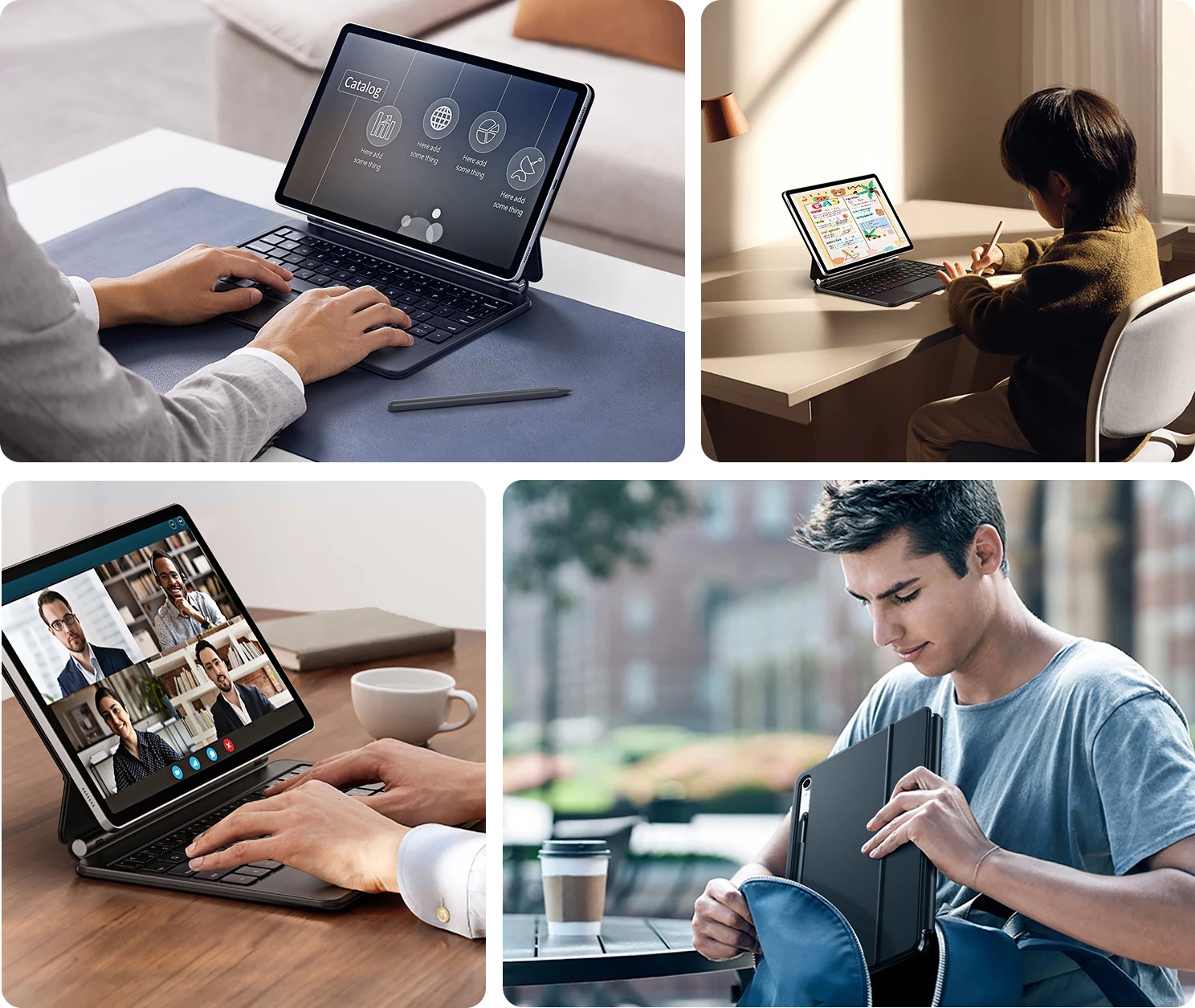 Mbështjellës me tastierë Bluetooth Dux Ducis MK Series për Samsung Galaxy Tab S9/S8/S7, i zi