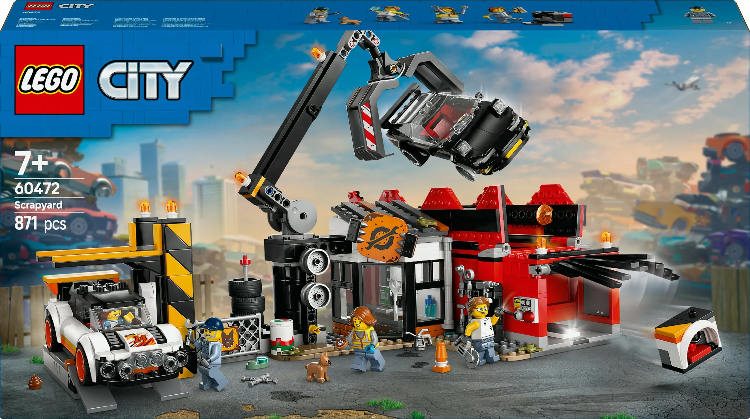 Set ndërtimi LEGO City 60472, Schrottplatz me makina, 871 pjesë, shumëngjyrësh