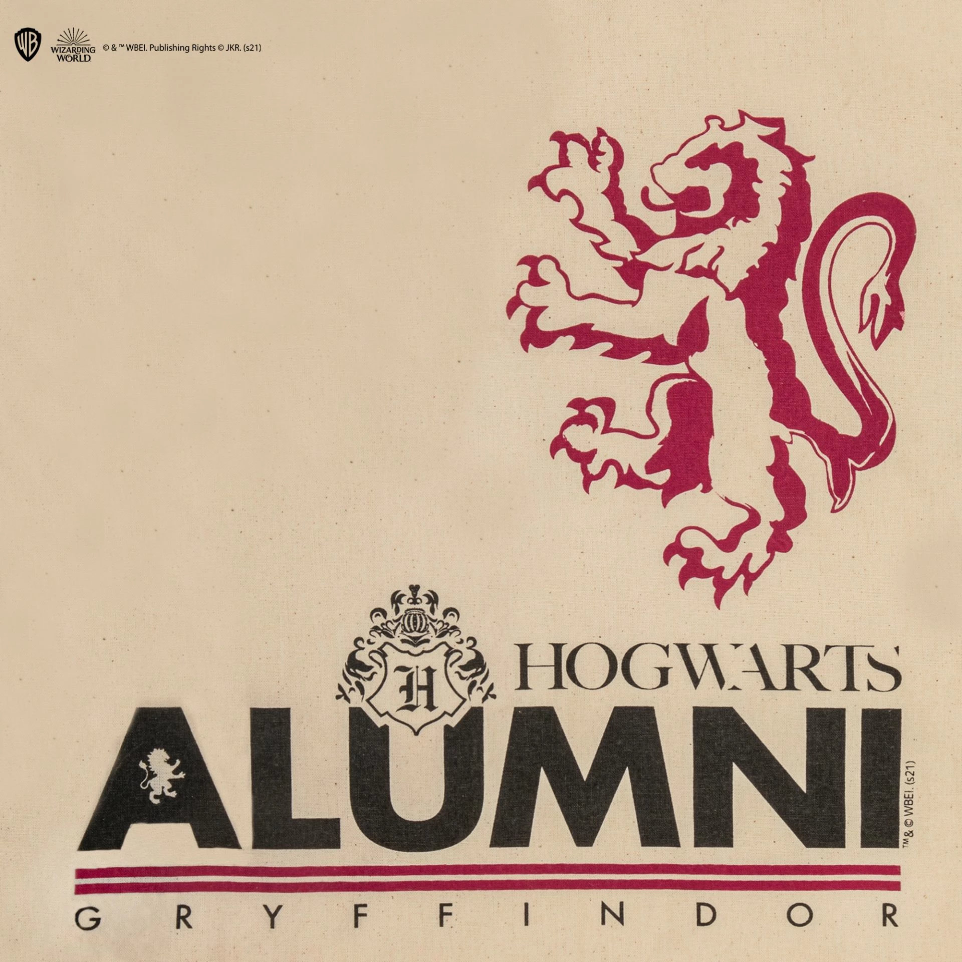 Çantë tote Cinereplicas Harry Potter Alumni Gryffindor 41×38 cm, pambuk, bezhë