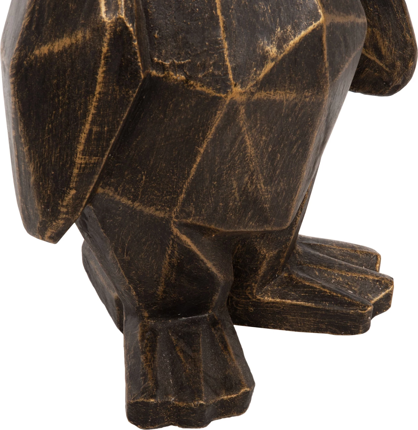 Dekor për dysheme, pinguin, ngjyrë patinë e zezë me detaje ari, FH7914, 45x45x100H cm