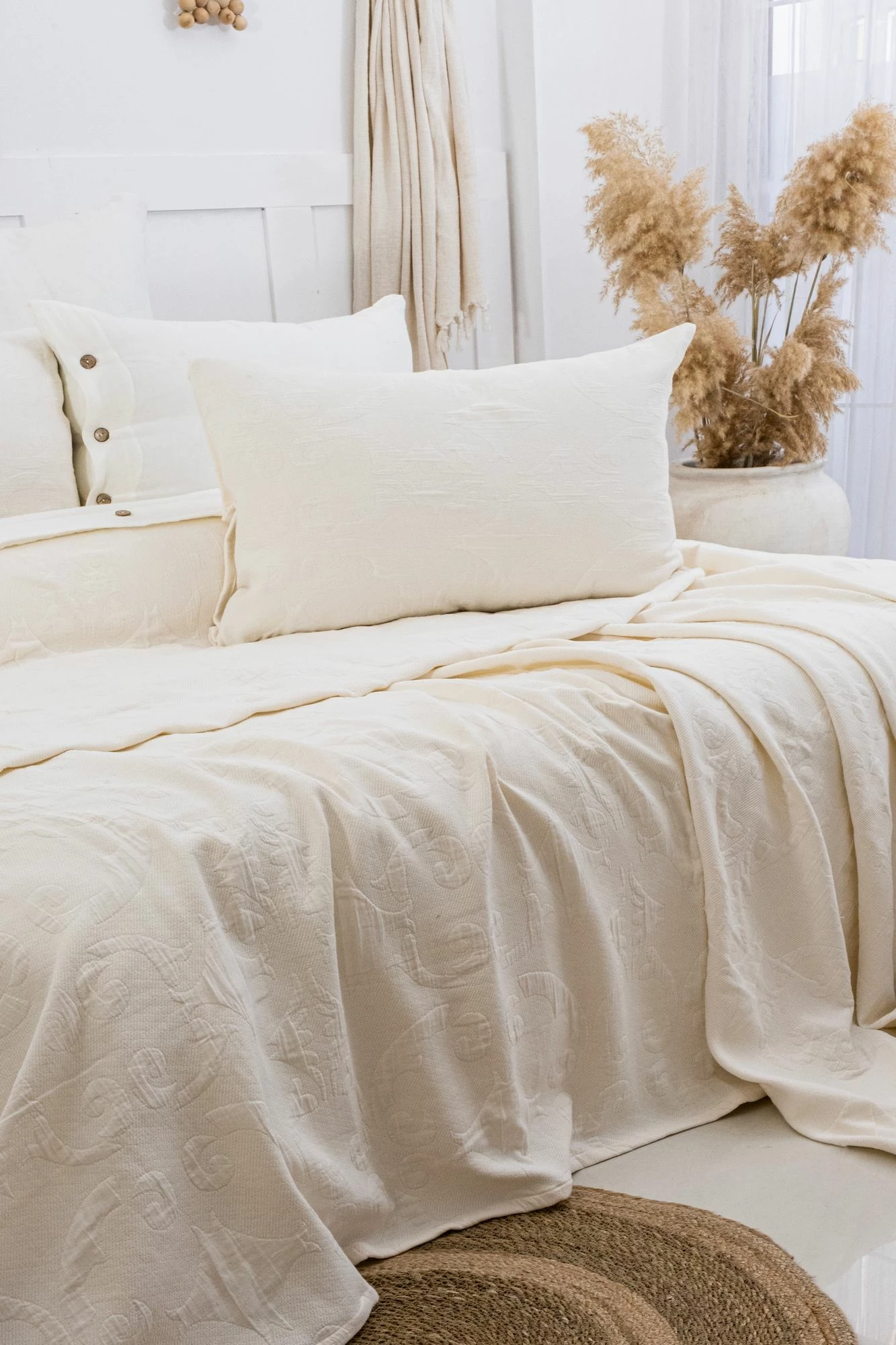 Set mbulesë dysheku dopio Julia, ngjyrë krem, L'essentiel