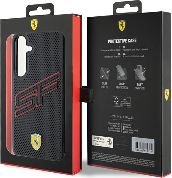Mbështjellës Ferrari Big SF Perforated për Samsung Galaxy S24+, i zi