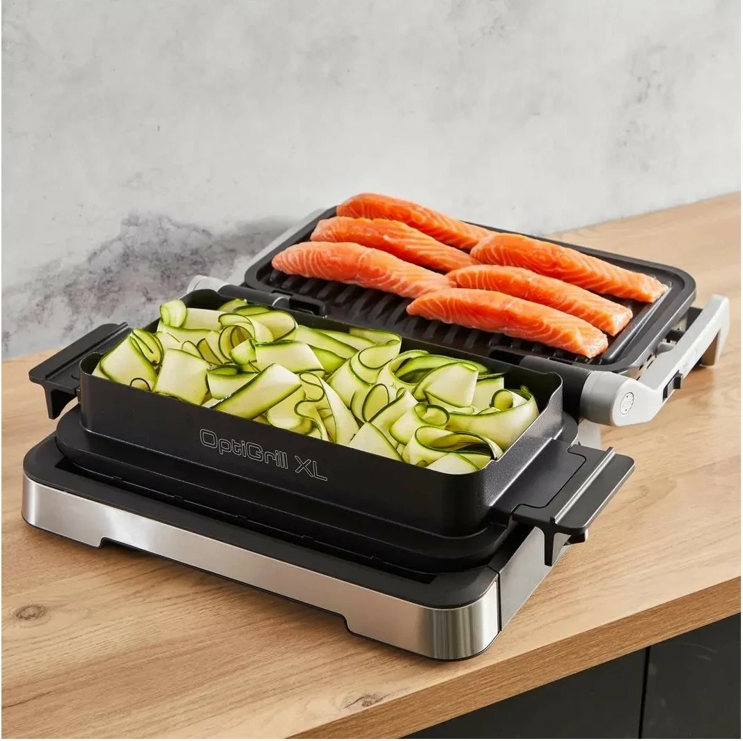 Grill tavoline Tefal Optigrill XL GC784D30, 2200W, inox, argjendtë
