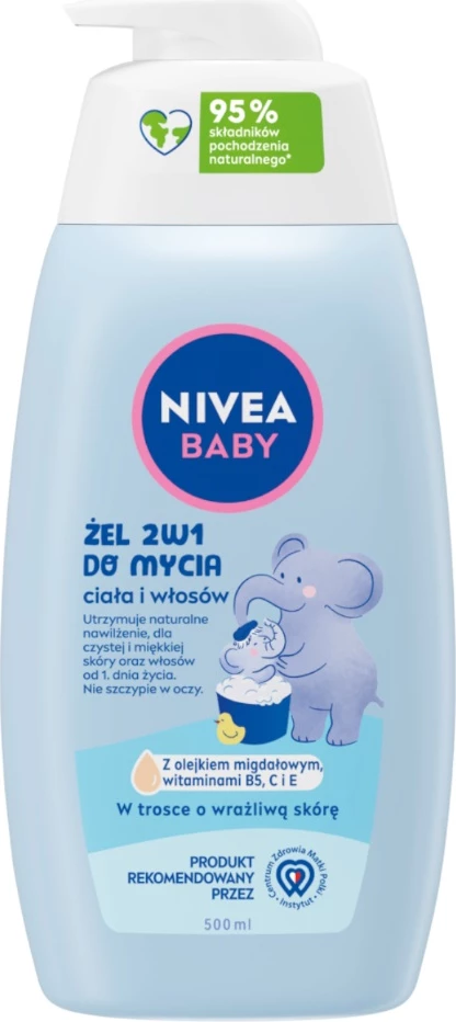 Xhel për trup dhe flokë për fëmijë Nivea Baby 2-in-1, 500ml