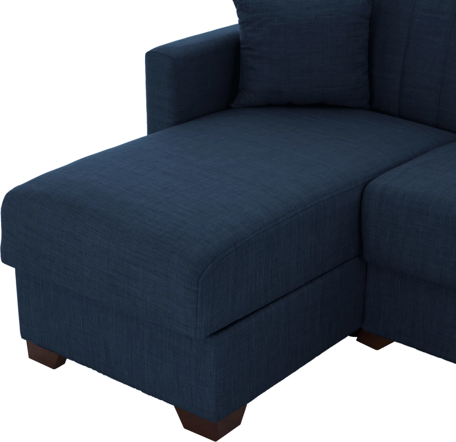 Divan qoshe me shtrat GHUFRAN FH3244.07, i kthyeshëm me hapësirë magazinimi, pëlhurë blu, 200x133x77 cm