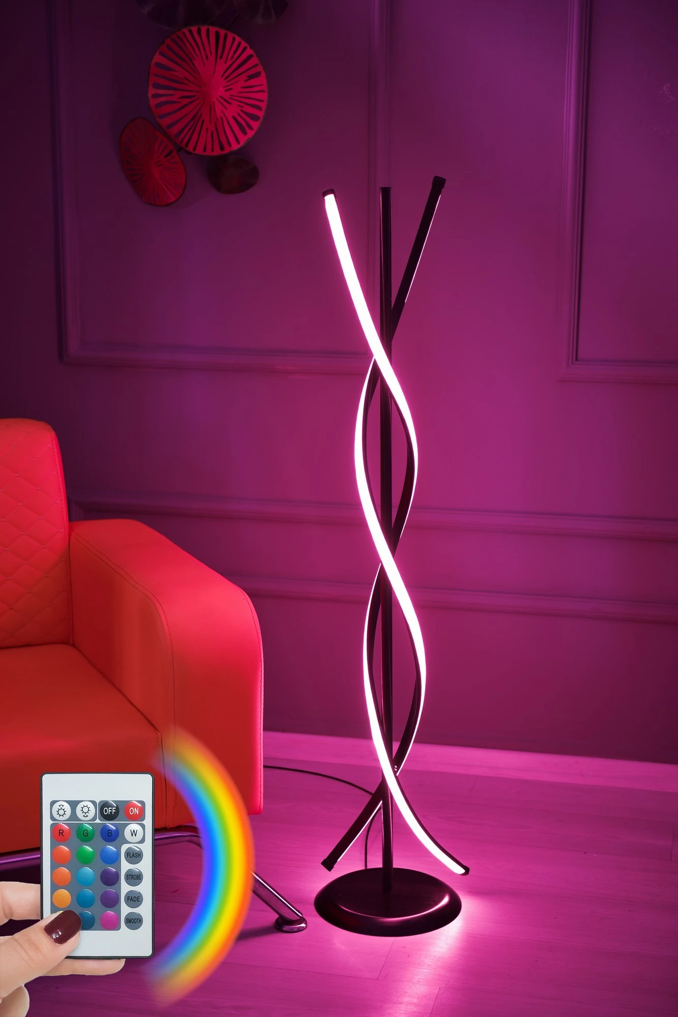 Llambë dyshemeje Opviq, Roller, e zezë-multingjyrëshe