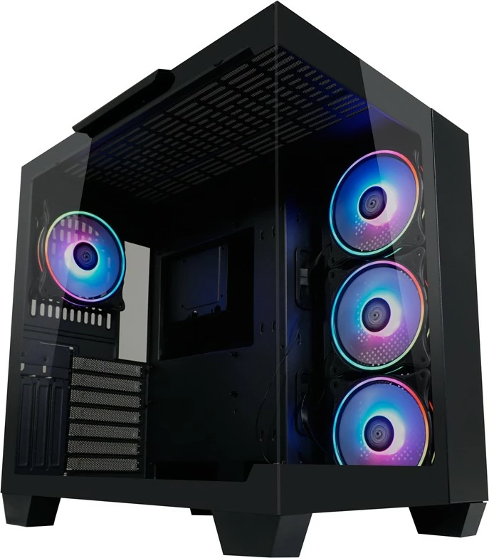 Kasë LC-Power 809B Dark Storm_X, Midi Tower, ATX, RGB, e zezë