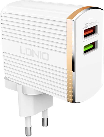 Karikues muri LDNIO A2502Q 30W 220V 2x USB (1x QC 3.0 + 1x 2.4A) me kabllo Micro-USB, i bardhë