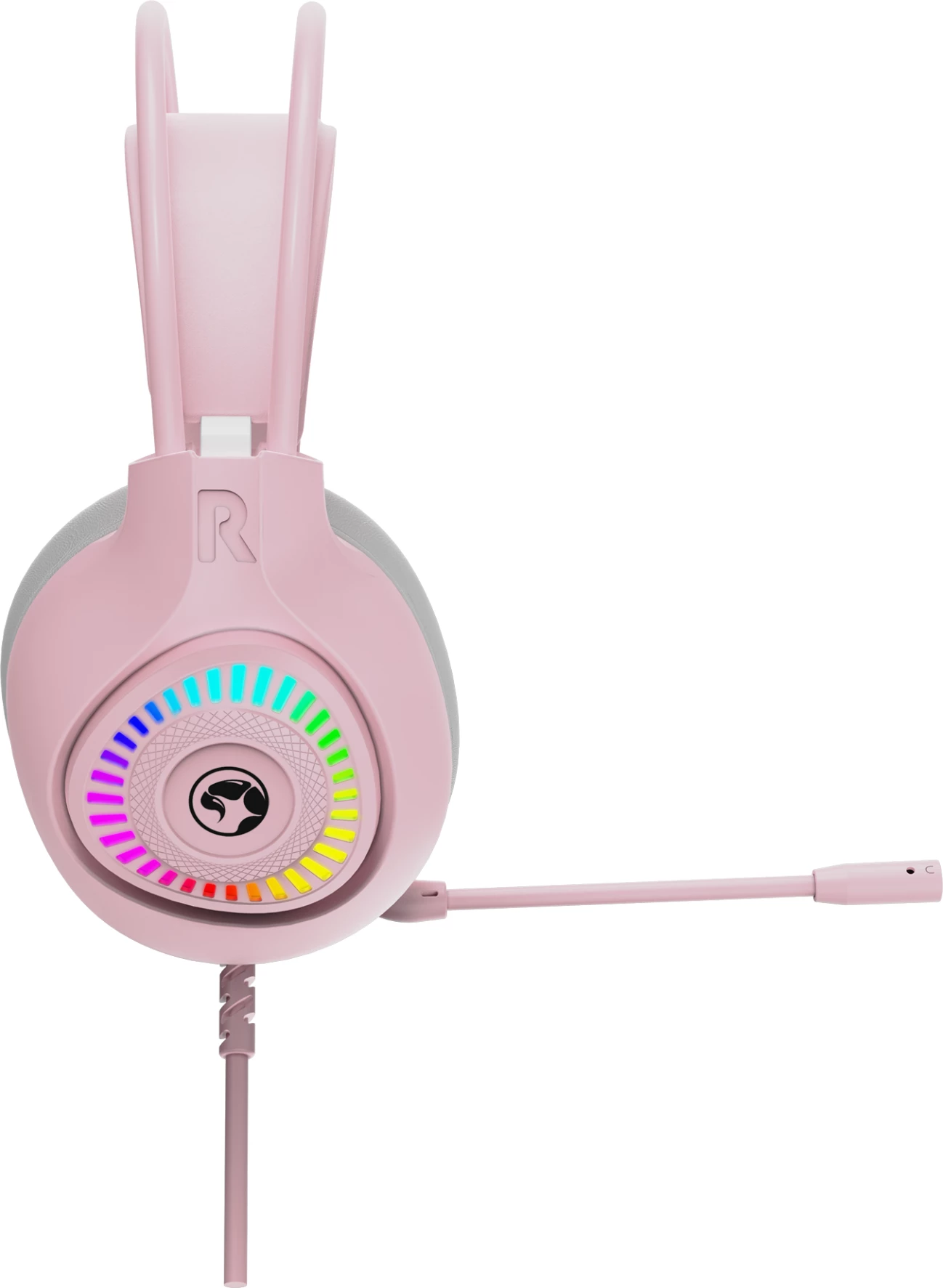 Kufje gaming Marvo H8325, me kabllo USB 2.0, RGB, stereo, rozë