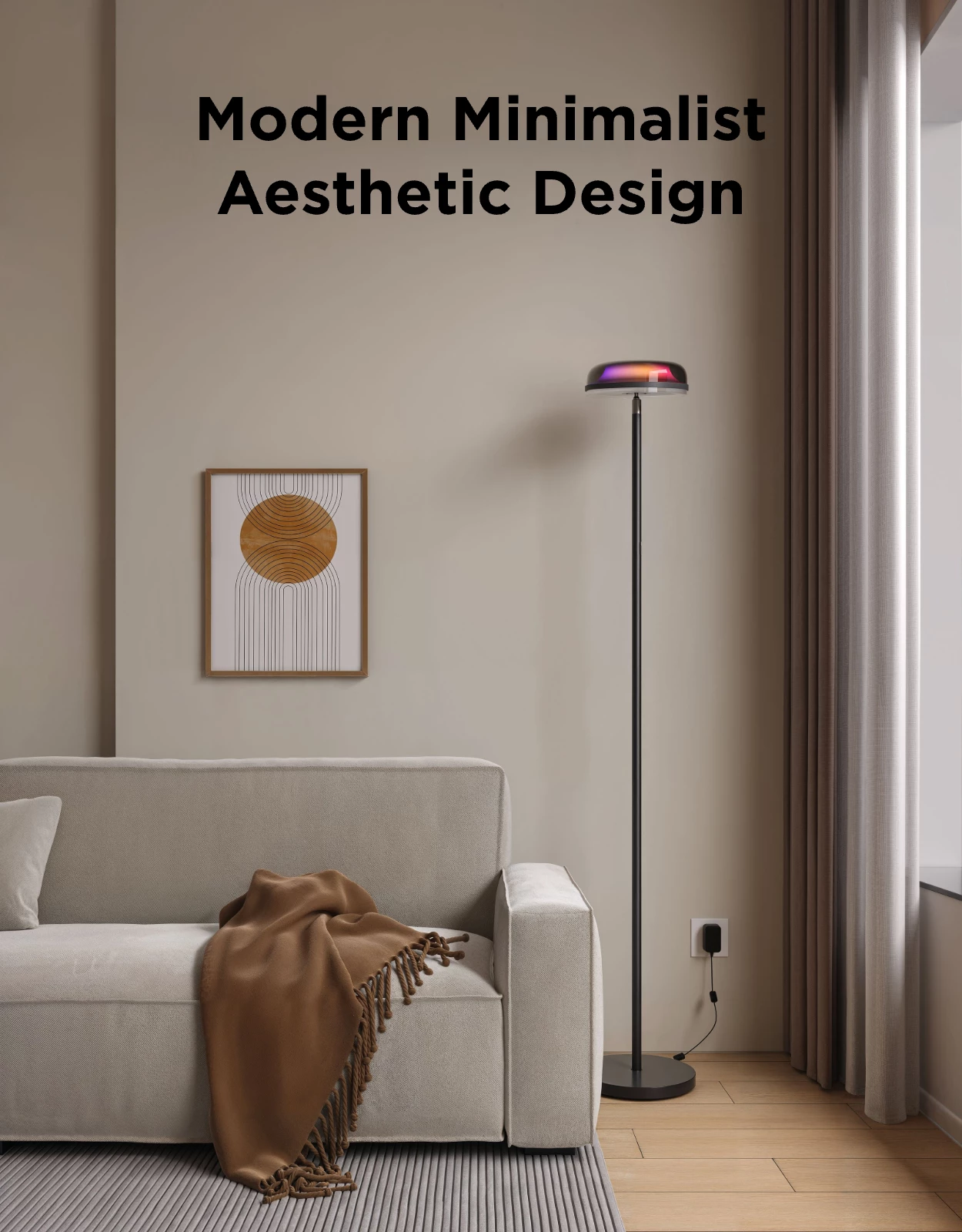Llambë dyshemeje Govee Uplighter Floor Lamp, 3 zona drite, smart (Alexa/Google Assistant/Matter)