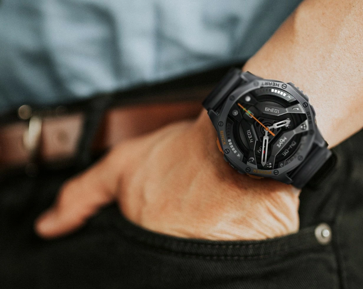 Smartwatch Moye Nav X Pro GPS 1.43\" AMOLED IP68 Bluetooth 5.3, e zezë/portokalli