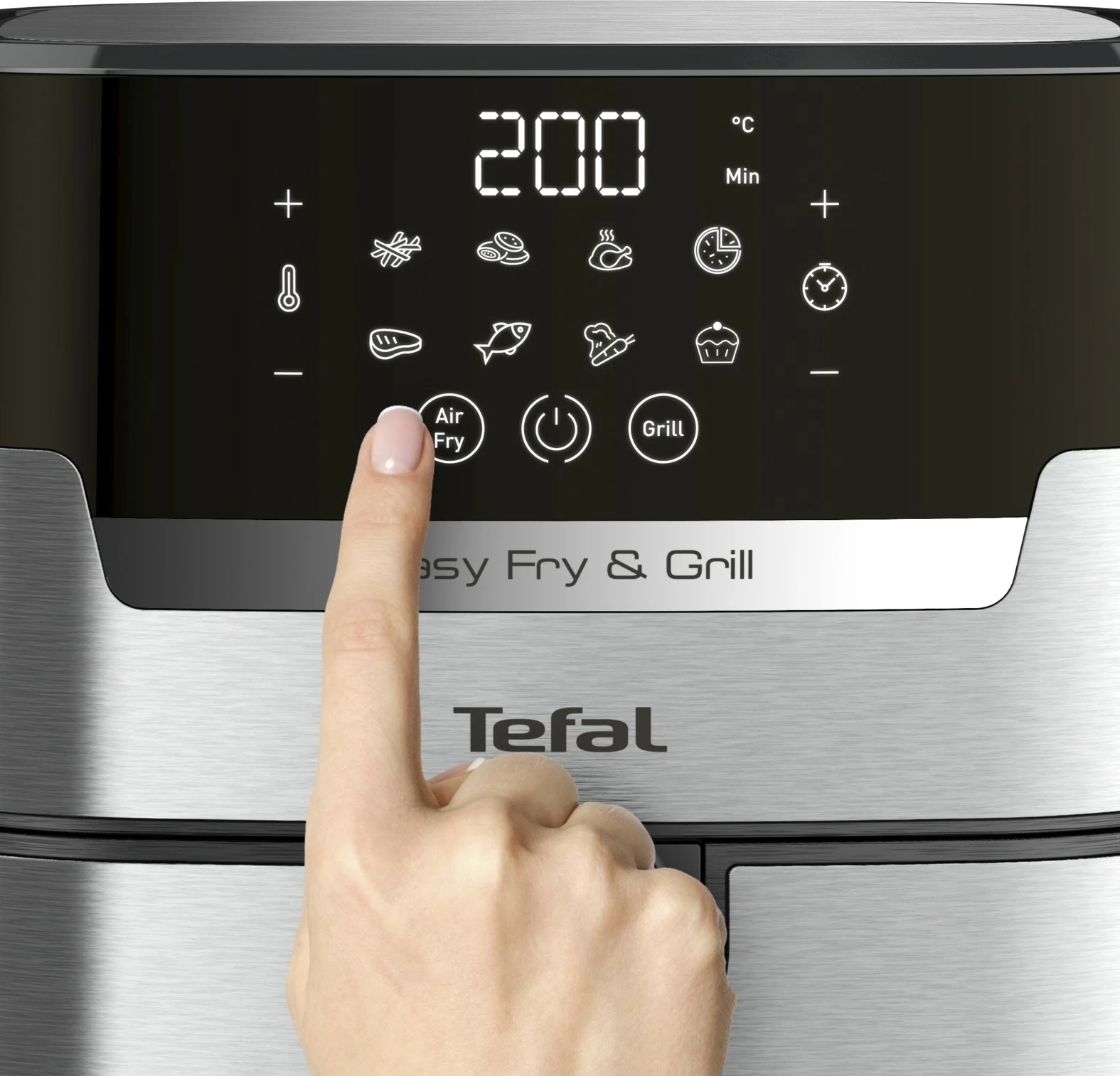 Fritezë me ajër të nxehtë Tefal Easy Fry & Grill EY505D, 4.2 L, çelik inox