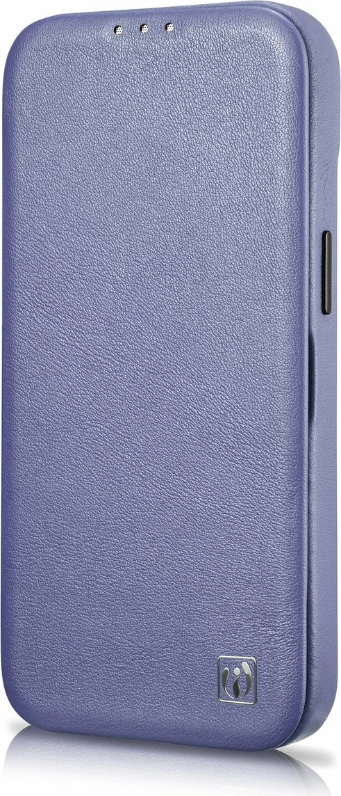 Mbështjellës lëkure iCarer CE Premium Folio për iPhone 14 Plus, MagSafe, Vjollcë e lehtë