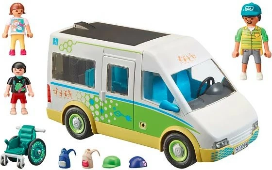 Set lodrash Playmobil City Life 71329, autobus shkolle me figura, 53 pjesë