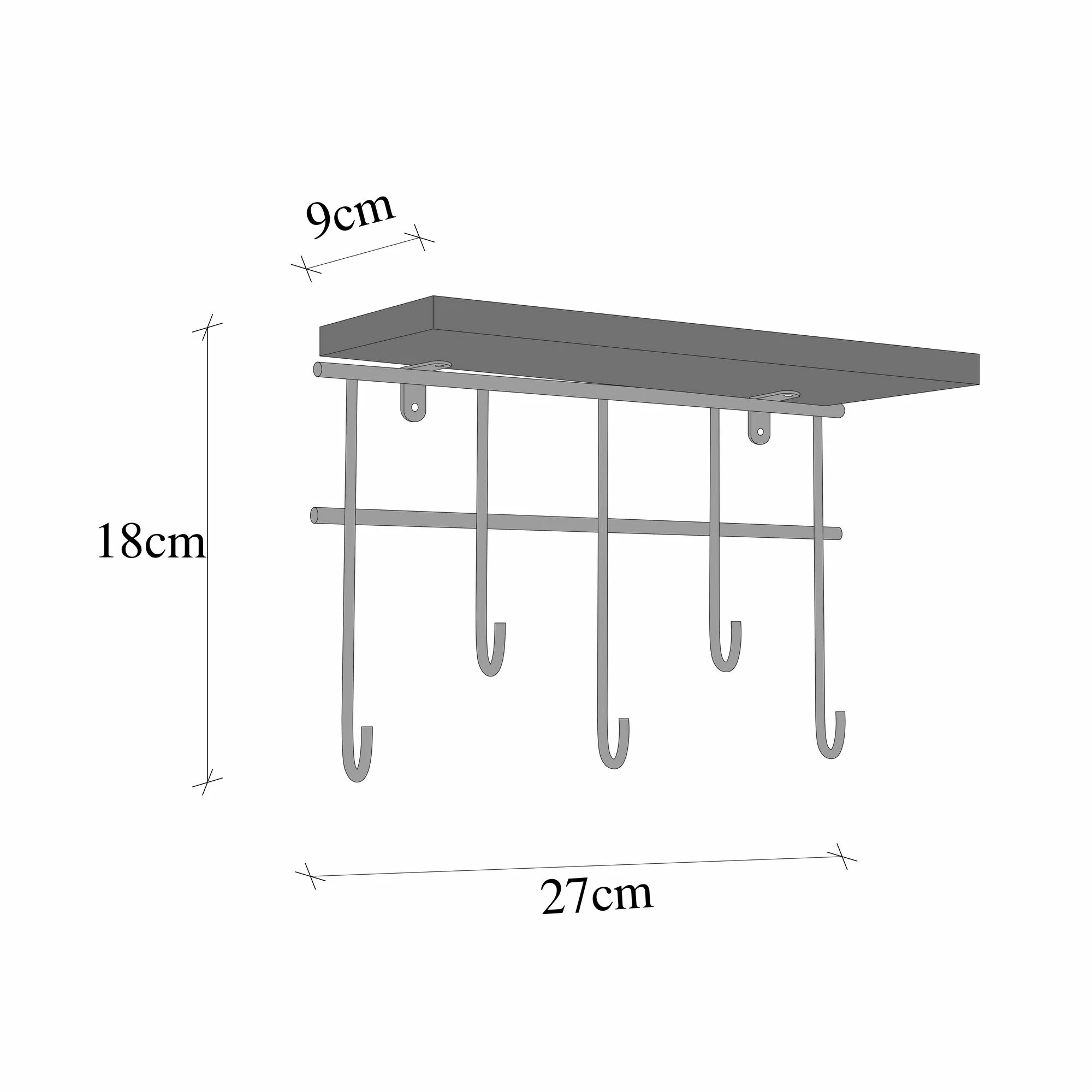 Raft muri dekorativ me varëse, ngjyrë ari dhe kafe, Hanah Home