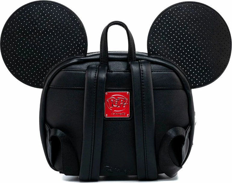 Çantë shpine mini Loungefly Disney Mickey Mouse Pin Collector, lëkurë vegane (PU), e zezë
