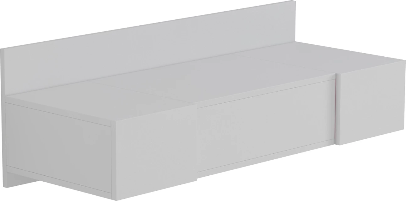 Tavolinë për grim e varur në mur, LINDE, melaminë, e bardhë, 100x39x33H cm