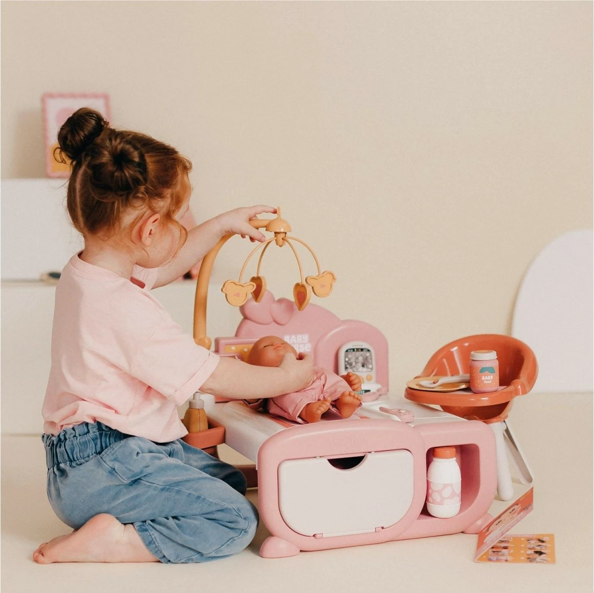 Kënd elektronik për kujdes kukullash Smoby Baby Nurse, me 19 aksesorë, Multikolor