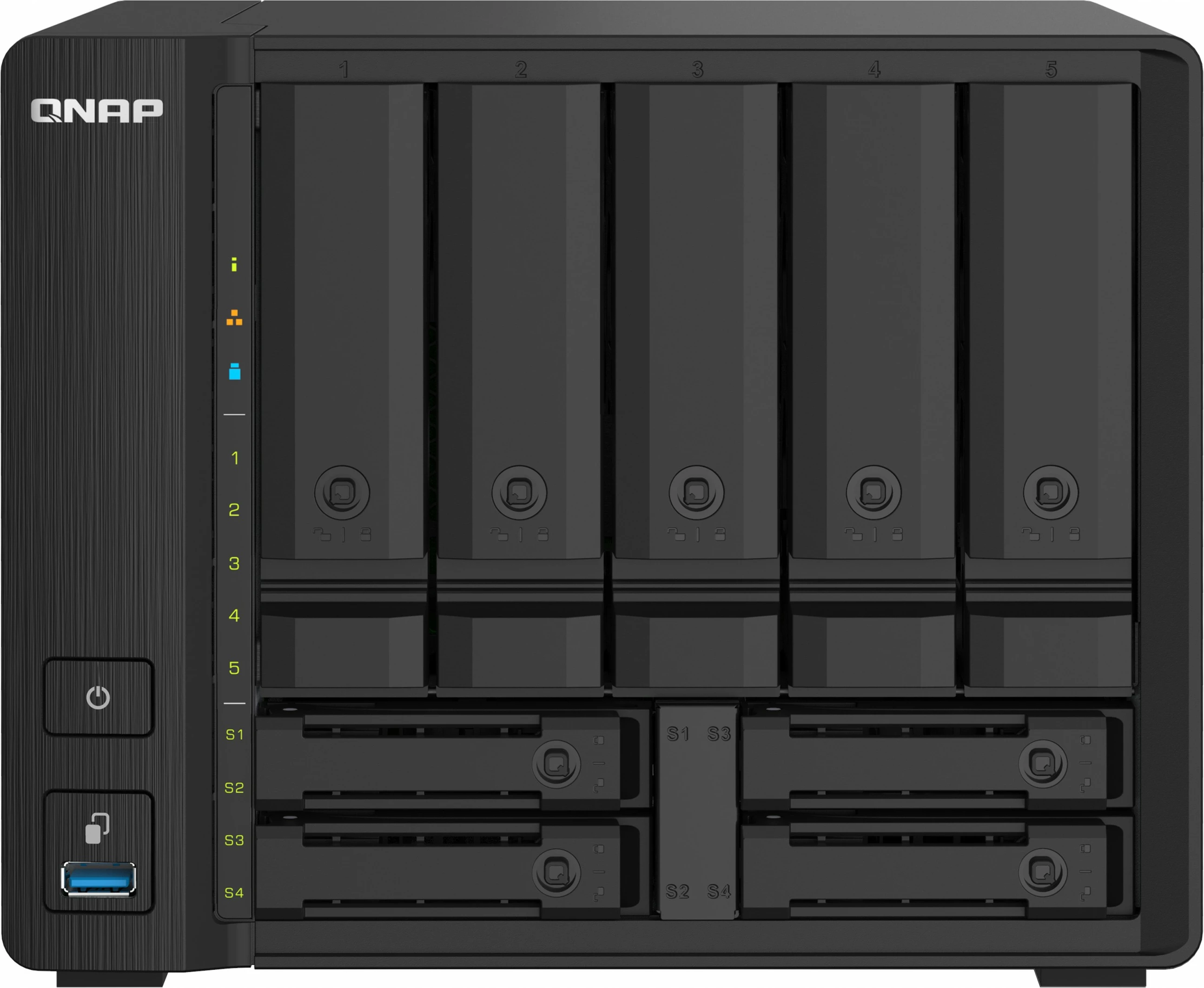 NAS QNAP TS-932PX-4G, 9 slote, 4GB RAM, 2x10GbE, 2x2.5GbE, e zezë
