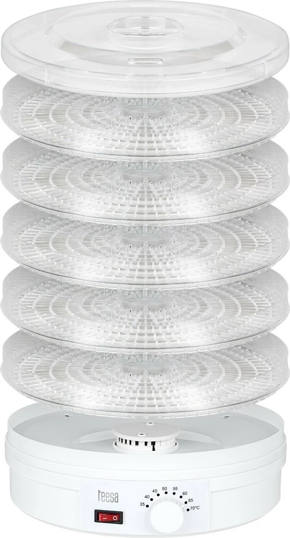 Tharëse ushqimesh, TEESA TSA3030, 250W, 5 sita Ø31 cm, 8 mënyra, temperaturë 35–70°C, e bardhë