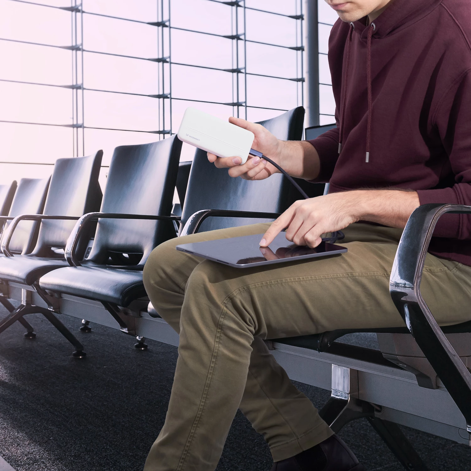 Powerbank Wozinsky WPBWE1, 10000mAh, 2x USB, Bardhë