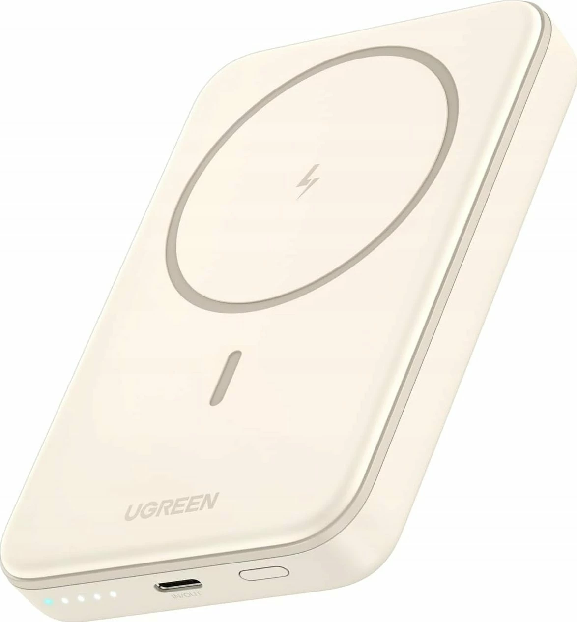 Powerbank Ugreen PB561 10000mAh magnetik me karikim pa tela, USB-C PD, krem