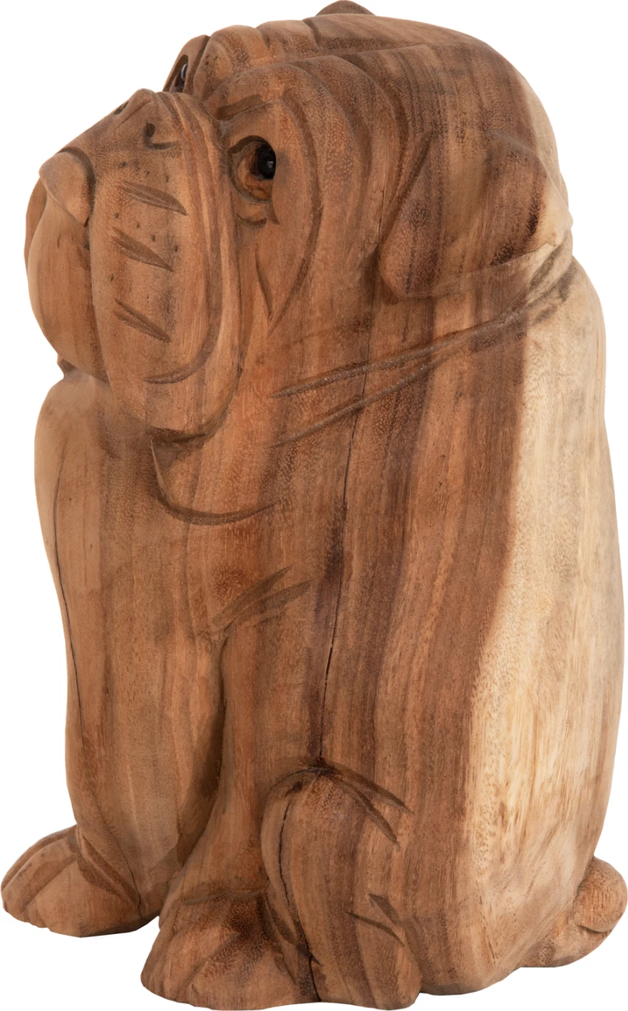 Dekor për dysheme, bulldog, dru suar, ngjyrë natyrale, FH7926, 20x17x30 cm