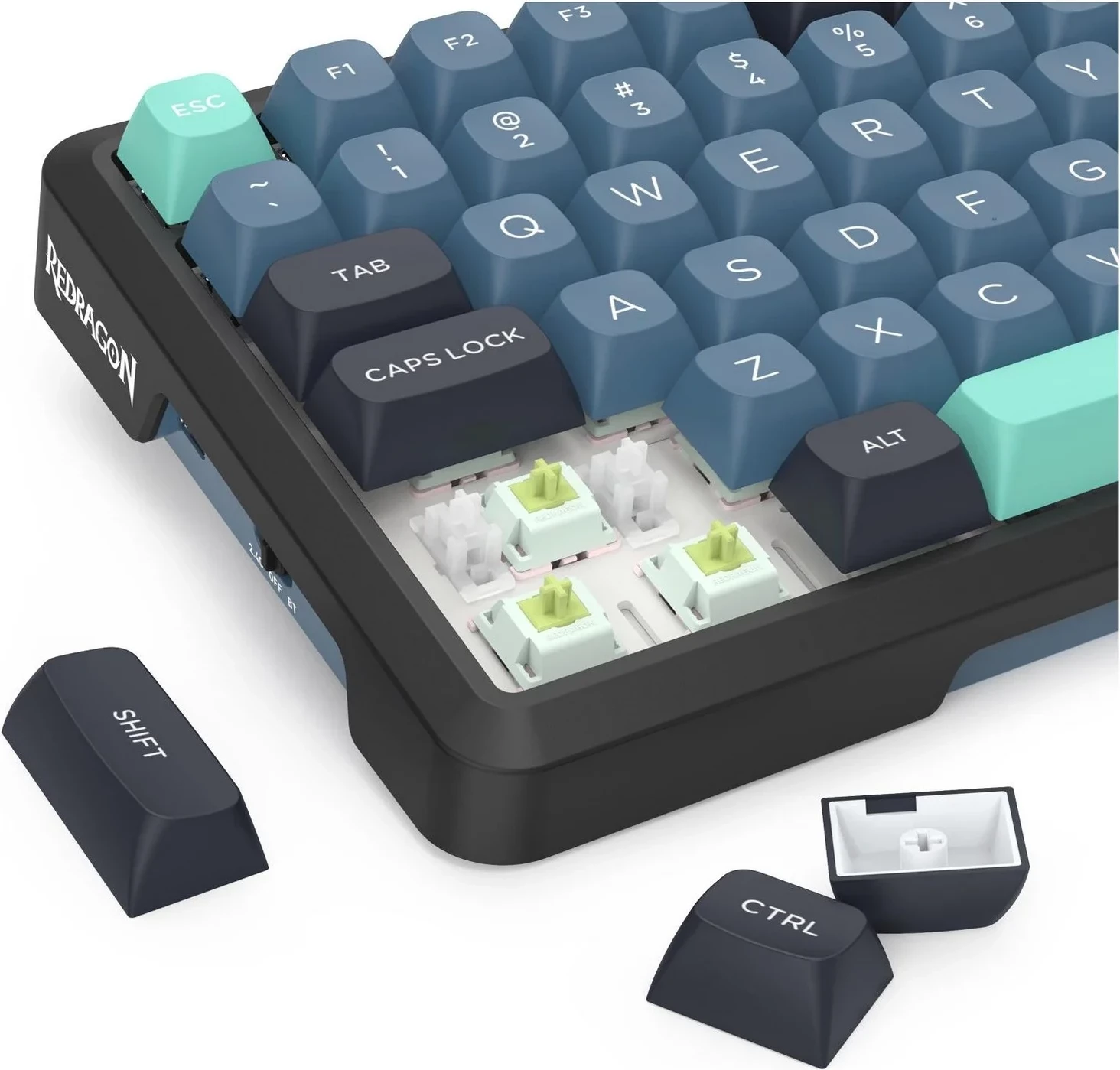 Tastierë mekanike Redragon K724GBG-RGB-PRO Behemoth, RGB, wireless/wired, grey