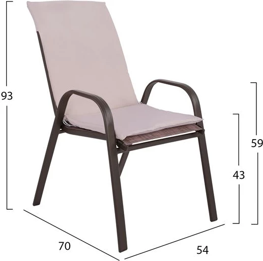 Set kopshti tavolinë & karrige FH10571.02, 7 pjesë, të kafta