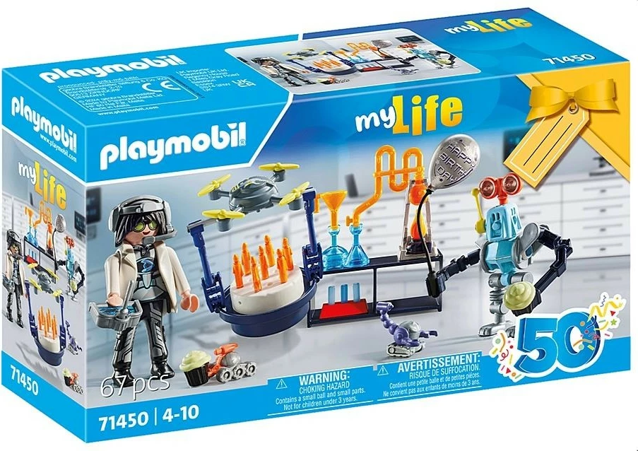 Set figurina Playmobil My Life 71450, shkencëtar me robotë, plastikë