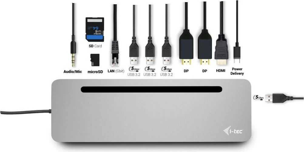 Docking station i-tec C31FLAT2PDPRO, USB-C, 3x Display, 4K, PD 100W, i zi