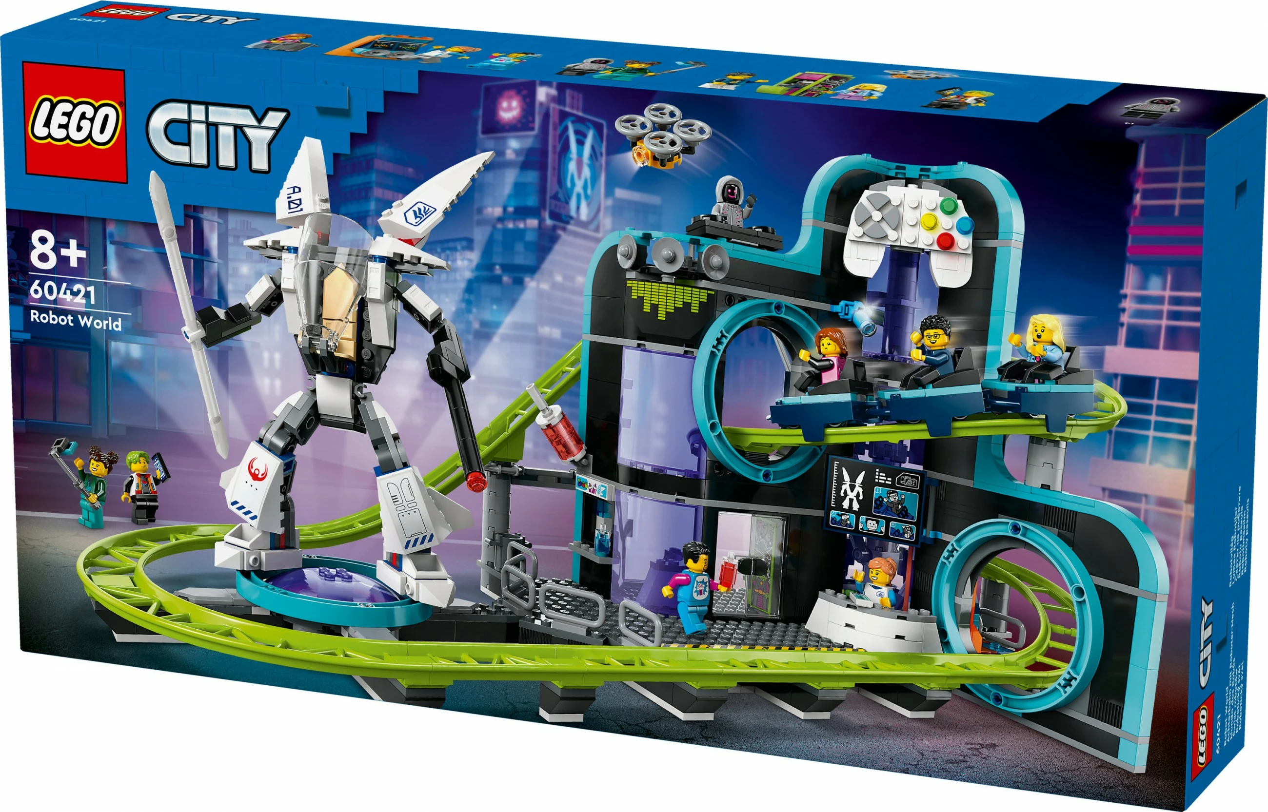 Set ndërtimi LEGO City 60421 Achterbahn me Robot-Mech, multikolor