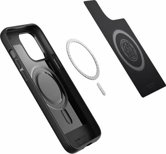 Mbështjellës Spigen Mag Armor për iPhone 14 Pro, aramid fiber (Kevlar), matte black, 1 copë