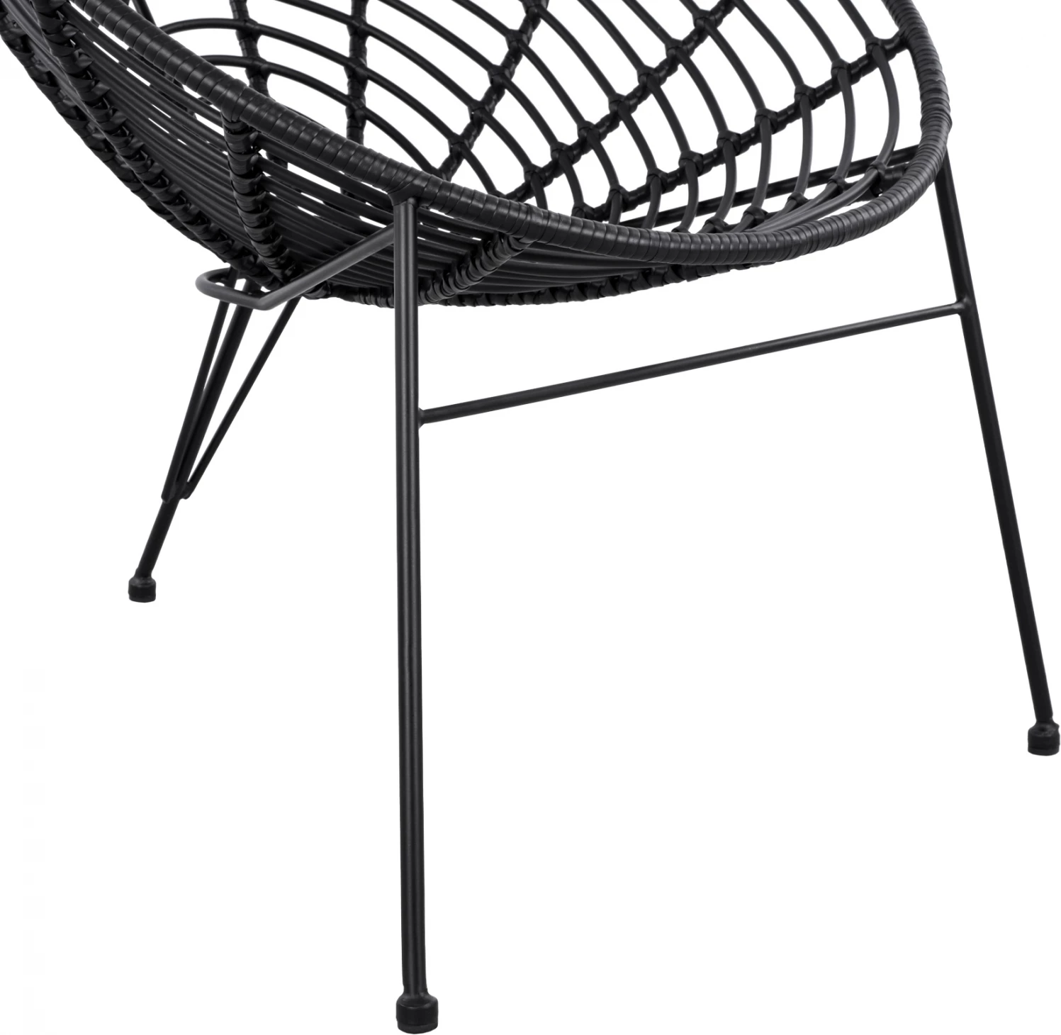 Karrige ALLEGRA, tipi fole, metalike, thurje, ngjyrë e zezë, 73x83x86 cm