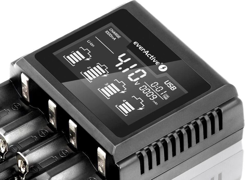 Karikues për bateri cilindrike everActive, UC-4000