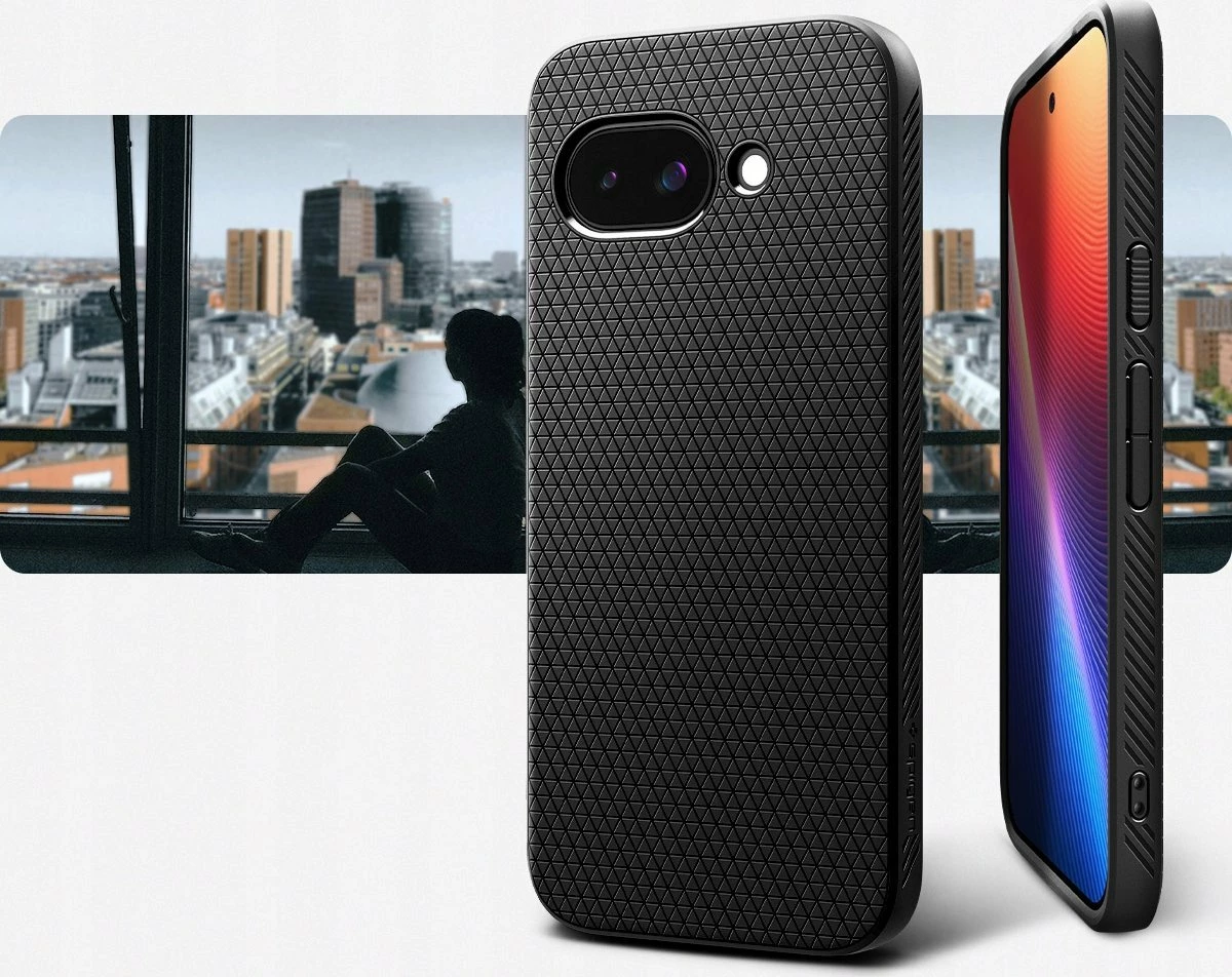 Mbështjellës Spigen Liquid Air ACS09039 për Google Pixel 9a, TPU, back cover, wireless charging, Mil-Grade, i zi matte