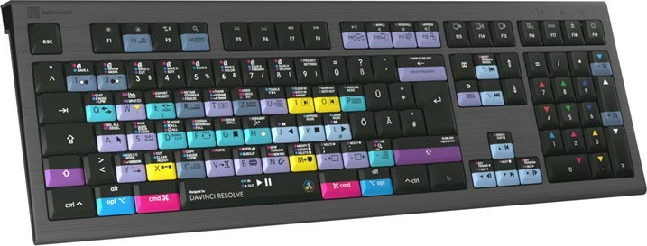 Tastierë LogicKeyboard Astra 2 DaVinci Resolve DE Mac, ndriçim, shumëngjyrëshe